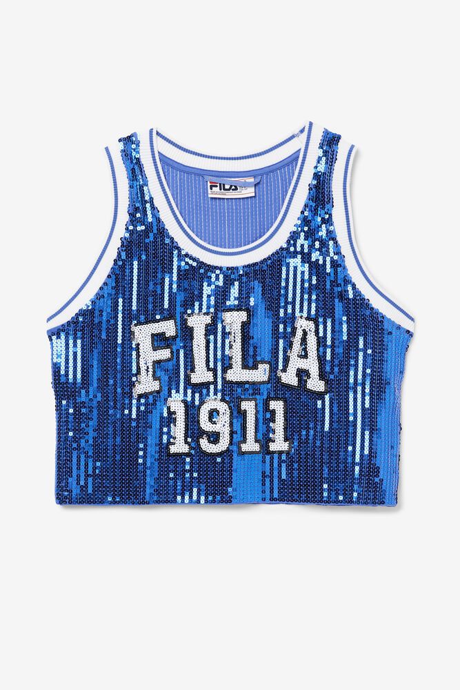 Fila Naisten Hihaton Paita Kiki Glam Crop Jersey Sininen - ILAZ-13407